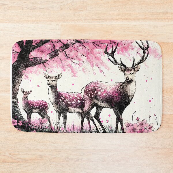 Item preview, Deer in Sakura Blossom Meadow designed and sold by inkNext.