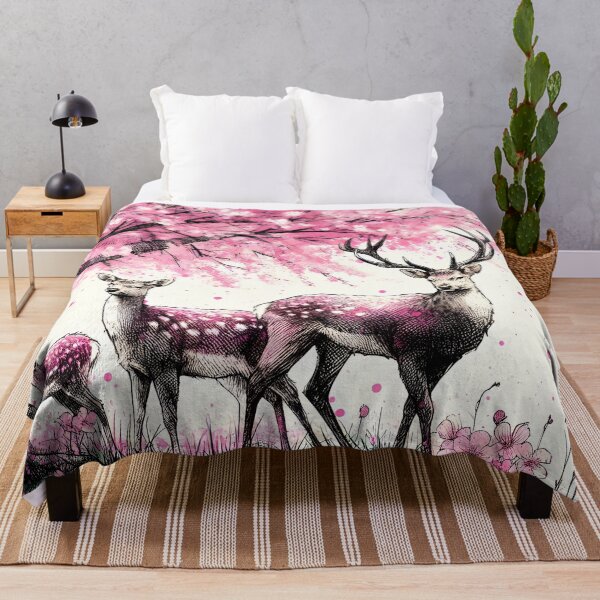 Item preview, Deer in Sakura Blossom Meadow designed and sold by inkNext.