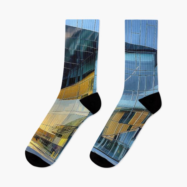 Item preview, the stunning visuals of a modern building with a sleek glass facade and sharp. designed and sold by CheerForGoods.