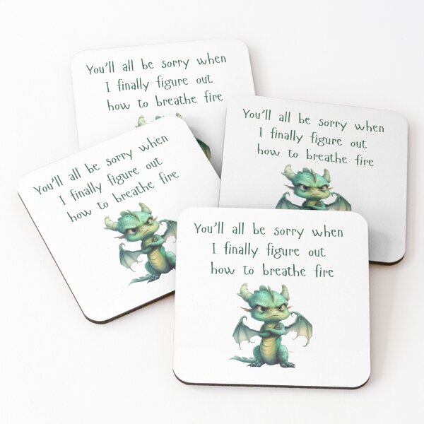 Item preview, Dragon Breathing Fire Sarcastic Snarky Funny green designed and sold by kalyssa44.