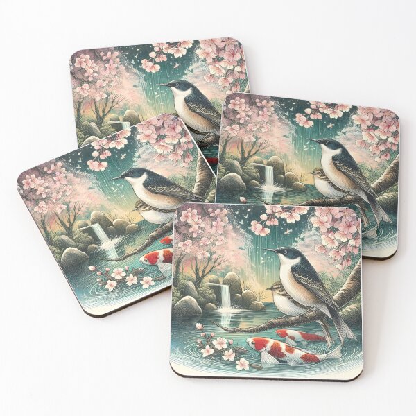 Item preview, Nightingales Amidst Sakura and Koi designed and sold by inkNext.
