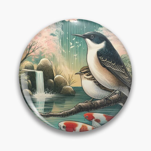 Item preview, Nightingales Amidst Sakura and Koi designed and sold by inkNext.