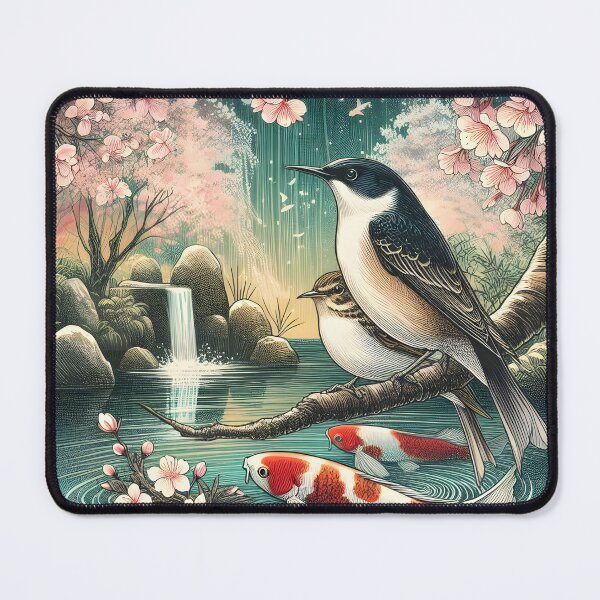 Item preview, Nightingales Amidst Sakura and Koi designed and sold by inkNext.