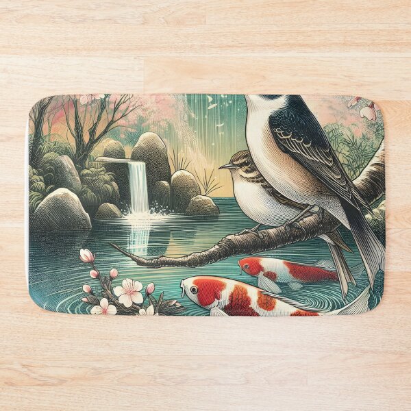 Item preview, Nightingales Amidst Sakura and Koi designed and sold by inkNext.