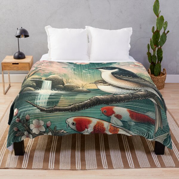Item preview, Nightingales Amidst Sakura and Koi designed and sold by inkNext.