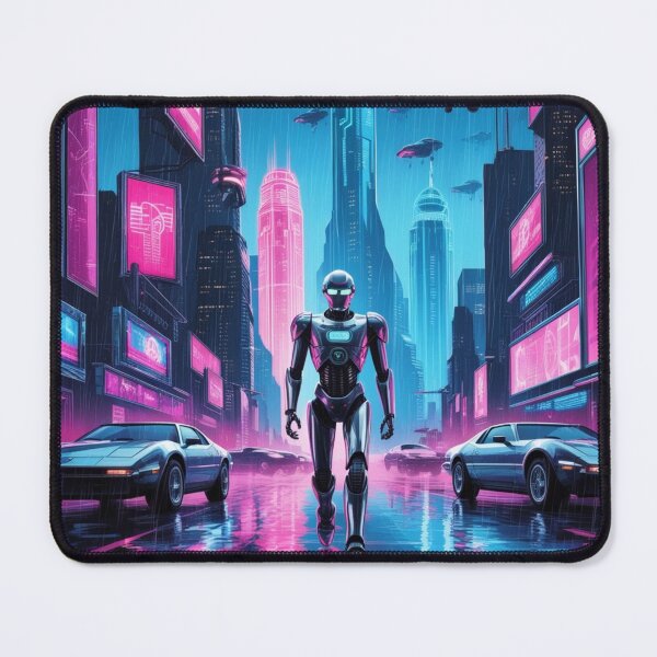 Item preview, Neon Robot City - Retro Cyberpunk Art for Gamers designed and sold by Bilikaru.