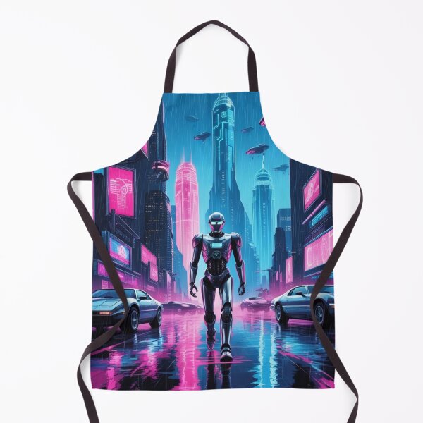 Item preview, Neon Robot City - Retro Cyberpunk Art for Gamers designed and sold by Bilikaru.