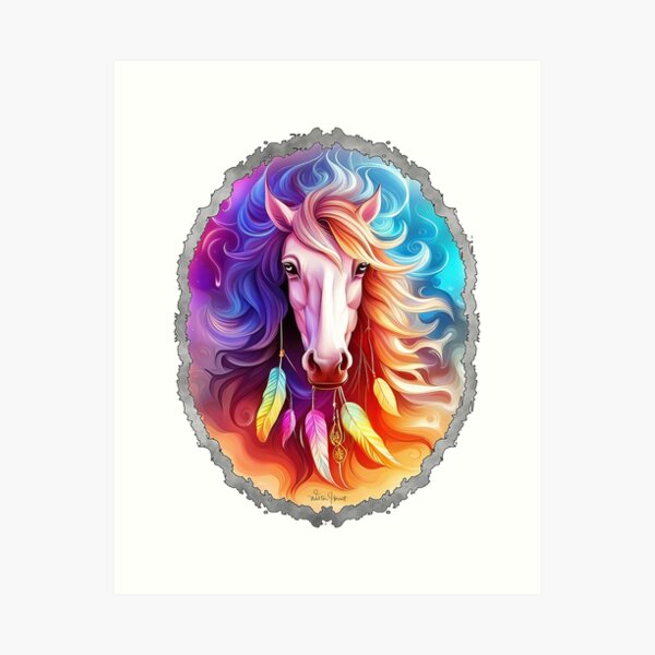 Item preview, Dreamy Stallion of Feathered Whimsy designed and sold by WLHmedia.com .