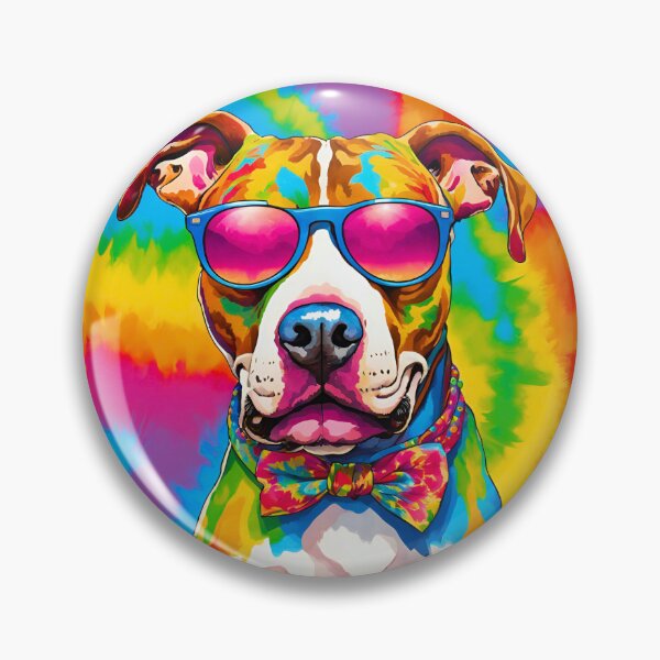 Item preview, Groovy 1970s Pitbull – Peace, Love & Hippy Vibes designed and sold by Fredster1966.