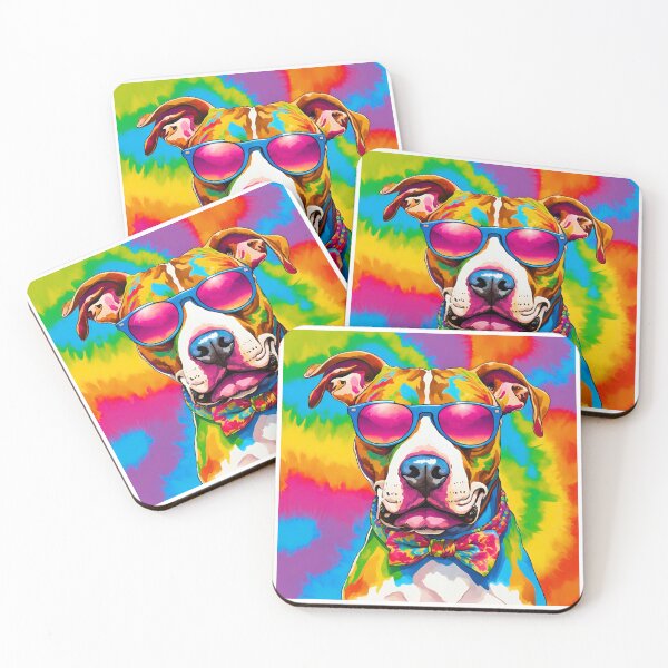 Item preview, Groovy 1970s Pitbull – Peace, Love & Hippy Vibes designed and sold by Fredster1966.