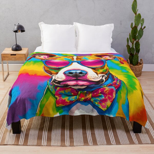 Item preview, Groovy 1970s Pitbull – Peace, Love & Hippy Vibes designed and sold by Fredster1966.