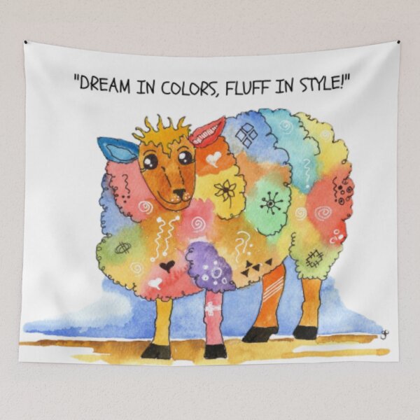 Item preview, Dream colorful sheep designed and sold by Mojaniart.