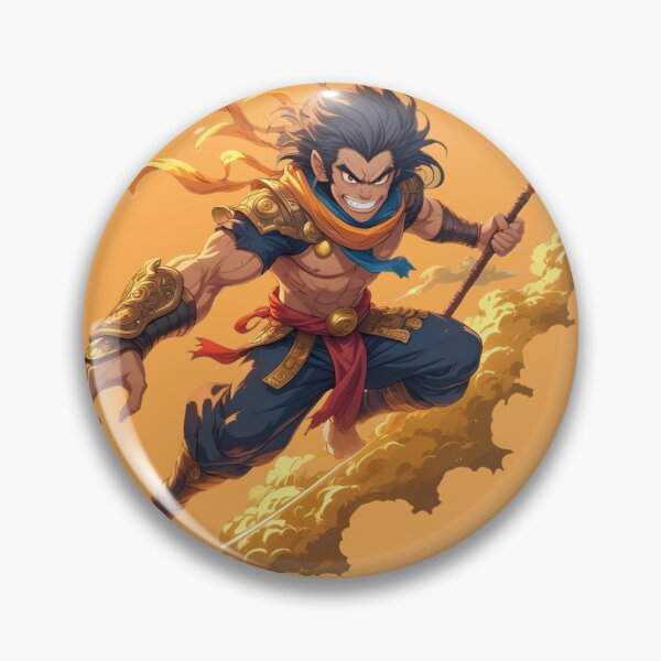 Item preview, Epic Warrior Monk with Fire Staff - Anime Style Fantasy Art designed and sold by TopUpDesign.