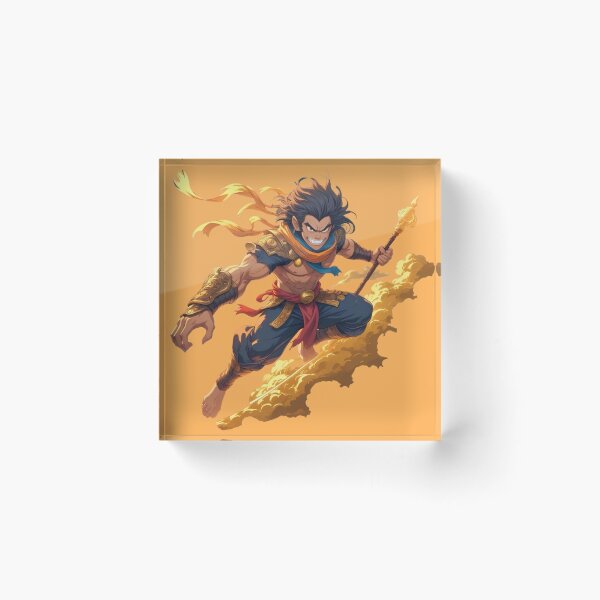 Item preview, Epic Warrior Monk with Fire Staff - Anime Style Fantasy Art designed and sold by TopUpDesign.