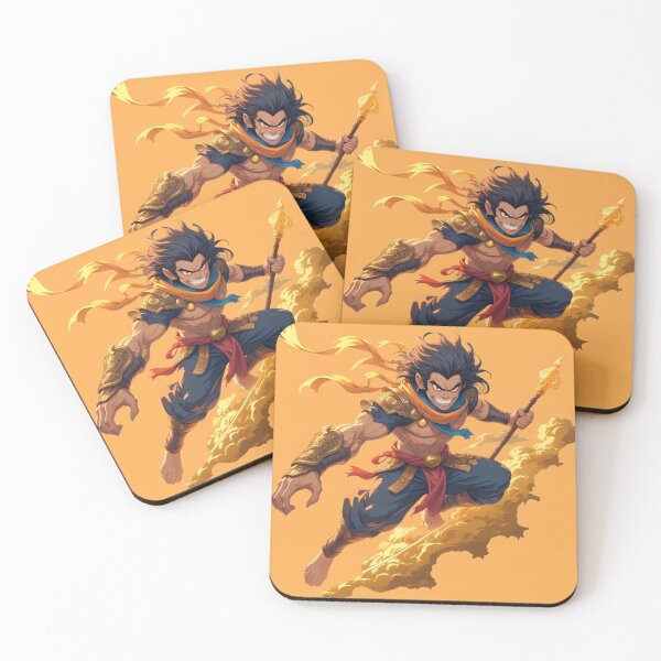 Item preview, Epic Warrior Monk with Fire Staff - Anime Style Fantasy Art designed and sold by TopUpDesign.