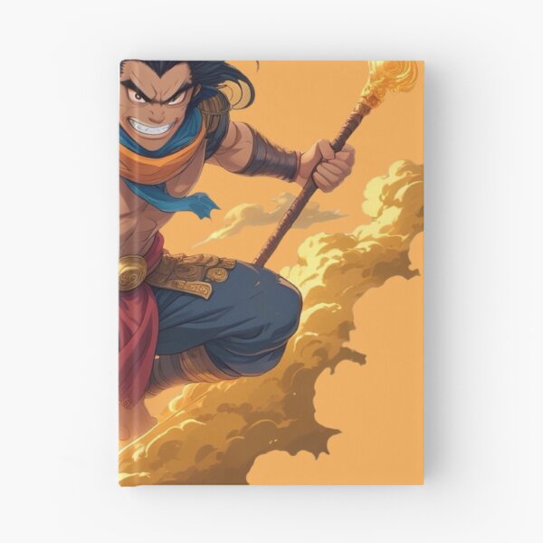 Item preview, Epic Warrior Monk with Fire Staff - Anime Style Fantasy Art designed and sold by TopUpDesign.