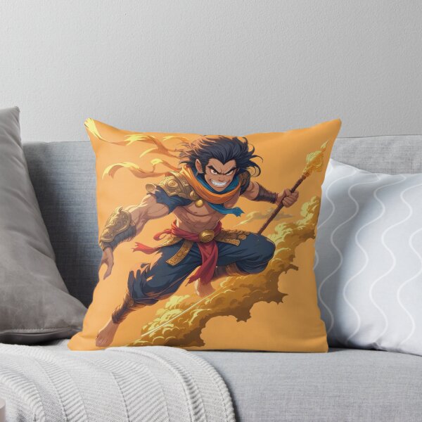 Item preview, Epic Warrior Monk with Fire Staff - Anime Style Fantasy Art designed and sold by TopUpDesign.