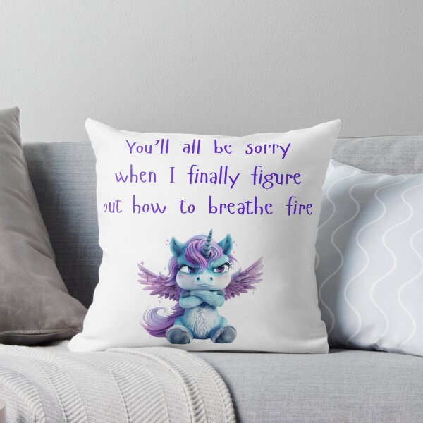 Item preview, Dragon Breathing Fire Sarcastic Snarky Funny Purple designed and sold by kalyssa44.