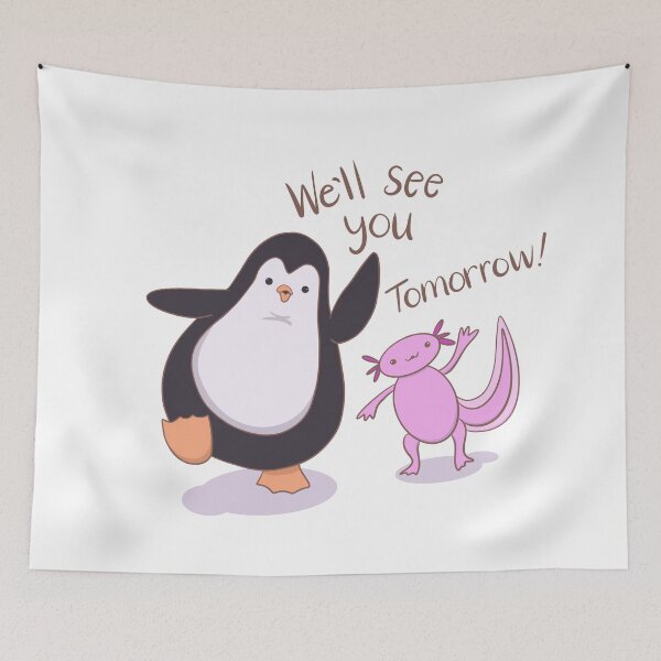 Item preview, Axolotl and Penguin Friend (Original) designed and sold by makell-creates.