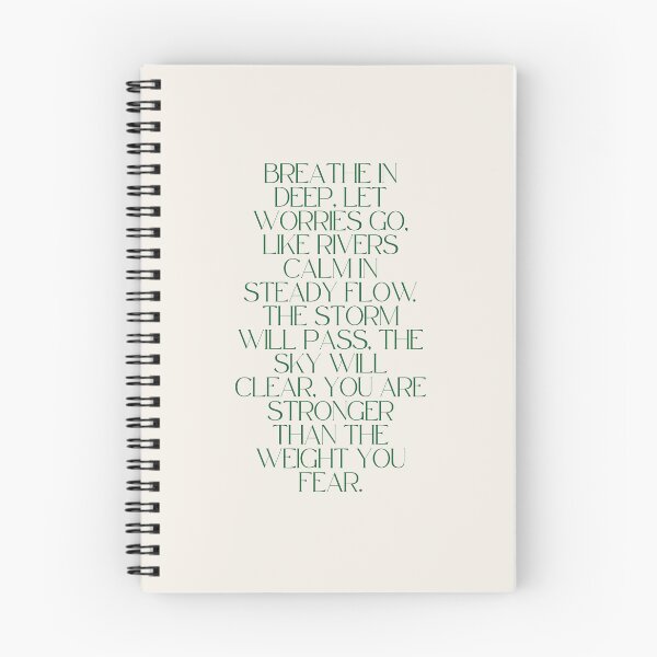 Item preview, Breathe In Deep, Let Worries Go, Like Rivers Calm In Steady Flow, The Storm Will Pass, The Sky Will Clear, You Are Stronger Than The Weight You Fear | Mental Health | Quote | Poem designed and sold by The Turquoise Brush.