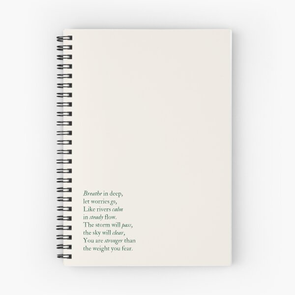 Item preview, Breathe In Deep, Let Worries Go, Like Rivers Calm In Steady Flow, The Storm Will Pass, The Sky Will Clear, You Are Stronger Than The Weight You Fear | Mental Health | Quote | Poem designed and sold by The Turquoise Brush.