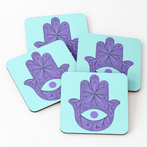 Item preview, Zen Flower Petal Art - Purple Hamsa designed and sold by SpeakBoldly.