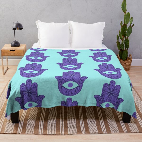 Item preview, Zen Flower Petal Art - Purple Hamsa designed and sold by SpeakBoldly.