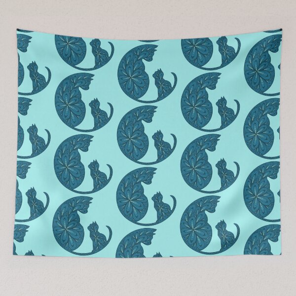 Item preview, Zen Flower Petal Art - Blue Kitties designed and sold by SpeakBoldly.