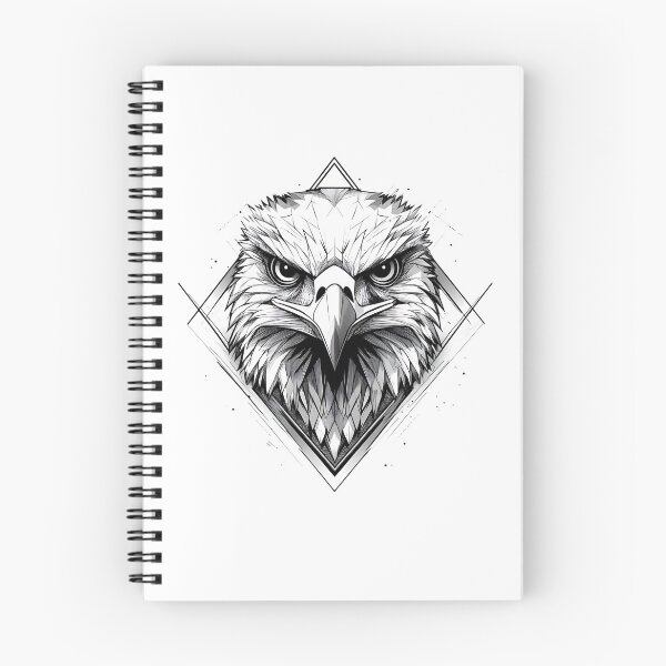 Item preview, Majestic Fury: The Black & White Eagle Tee designed and sold by Ink & Circuit.