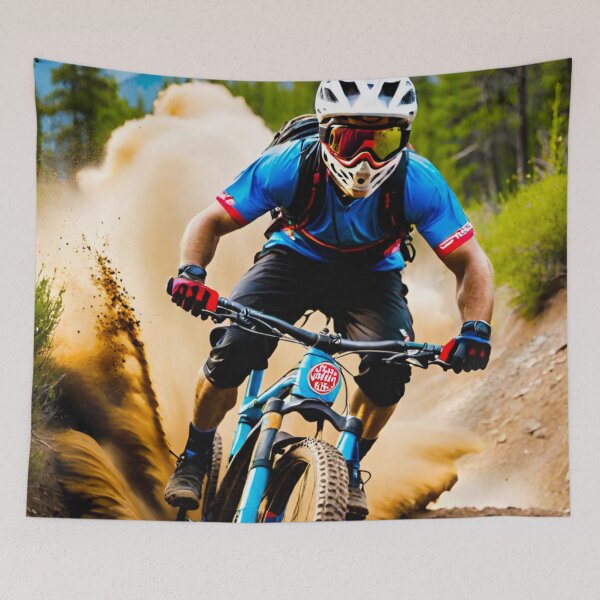 Item preview, MTB Shredder Kicking Up Dust on Loose Trails designed and sold by GrizzlyCollective.