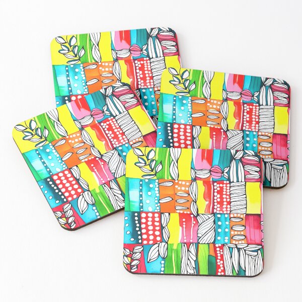 Item preview, Patchwork Leaves designed and sold by Annette Kavney Art.
