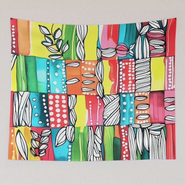 Item preview, Patchwork Leaves designed and sold by Annette Kavney Art.