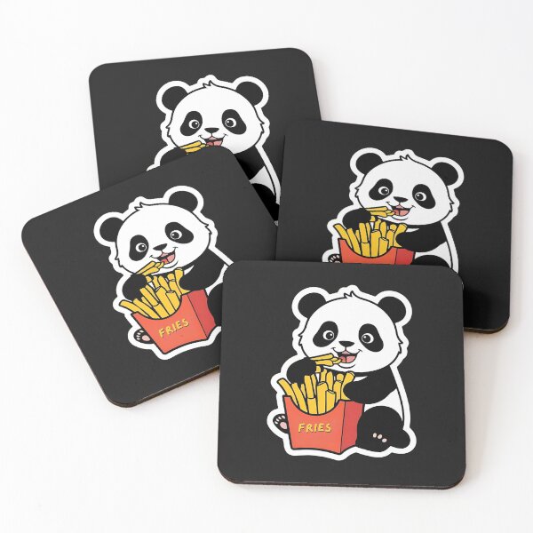 Item preview, Panda chaving fries | love for junk food | Gobble Gala designed and sold by Kids GobbleGala.