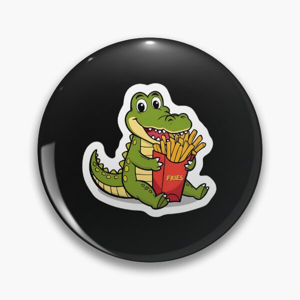 Item preview, Crocodile having Fries | Love for junk food | Gobble Gala designed and sold by Kids GobbleGala.