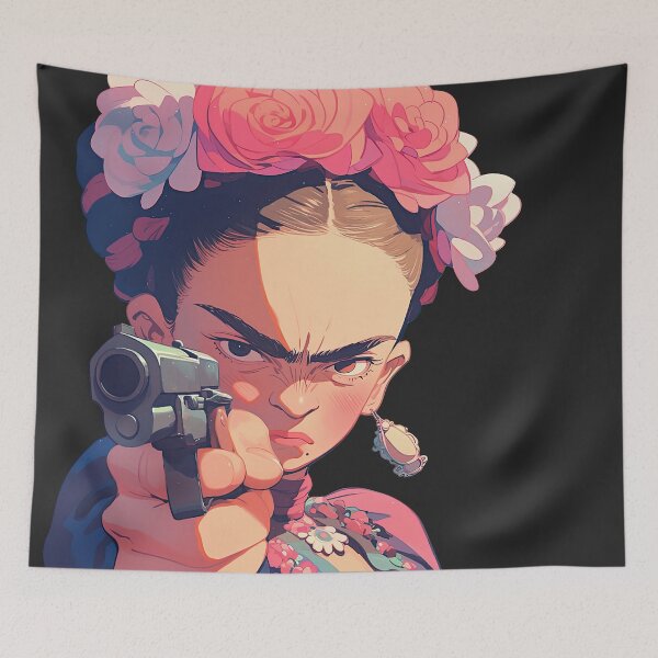 Item preview, Anime Frida Kahlo with gun designed and sold by obstinator.