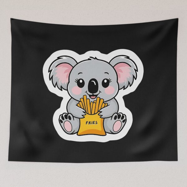 Item preview, Koala having fries | Love for junk food | Gobble Gala designed and sold by Kids GobbleGala.