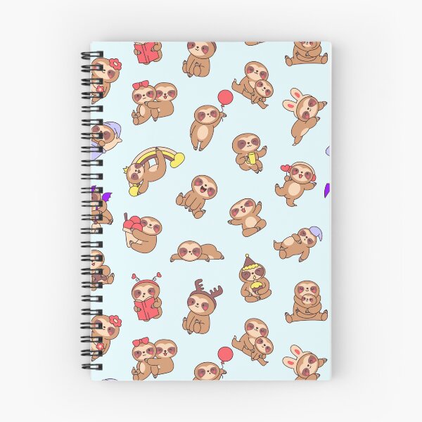 Item preview, Kawaii sloths seamless pattern designed and sold by Jessie’s Art Shop.