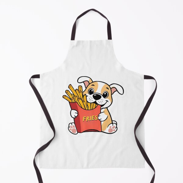 Item preview, a cute dog having fries | Love for junk food | Gobble Gala designed and sold by Kids GobbleGala.