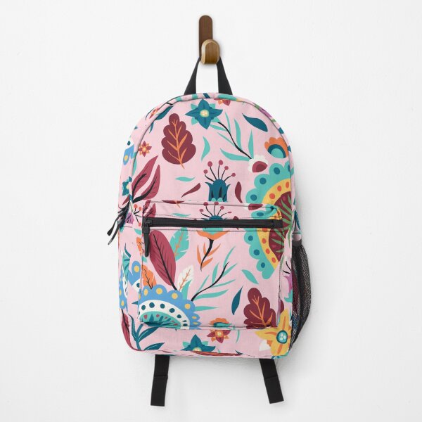 Item preview, colorful boho pattern with feathers, floral designed and sold by Mauswohn.