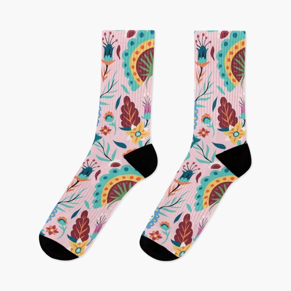 Item preview, colorful boho pattern with feathers, floral designed and sold by Mauswohn.