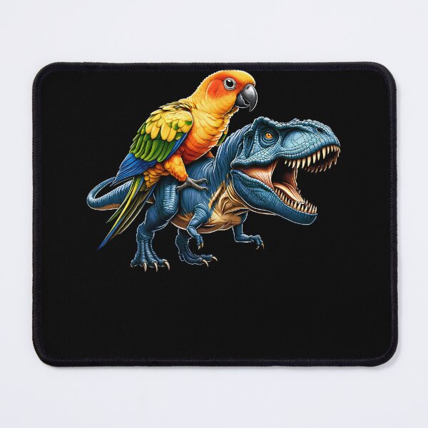 Item preview, Sun Conure Parrot Riding Dinosaur Funny Bird Lover designed and sold by Kimberley King Art  King Art.