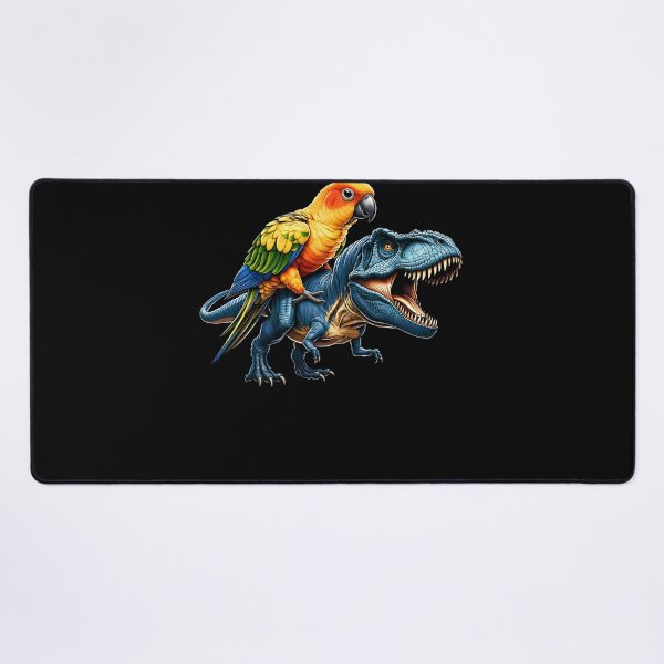 Item preview, Sun Conure Parrot Riding Dinosaur Funny Bird Lover designed and sold by Kimberley King Art  King Art.
