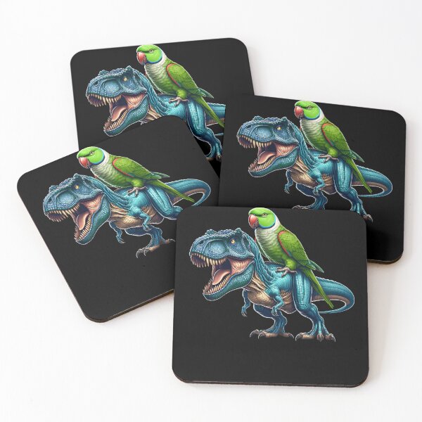 Item preview, Indian Ringneck Parrot Riding Dinosaur Funny Bird Lover designed and sold by Kimberley King Art  King Art.