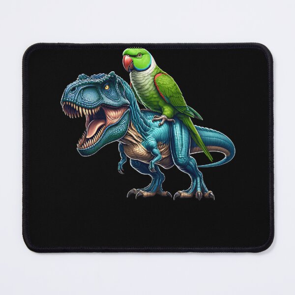 Item preview, Indian Ringneck Parrot Riding Dinosaur Funny Bird Lover designed and sold by Kimberley King Art  King Art.