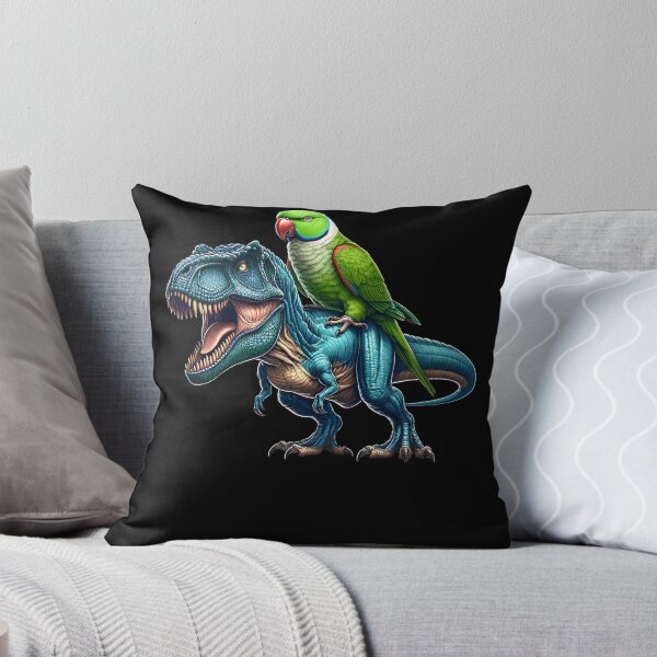 Item preview, Indian Ringneck Parrot Riding Dinosaur Funny Bird Lover designed and sold by Kimberley King Art  King Art.