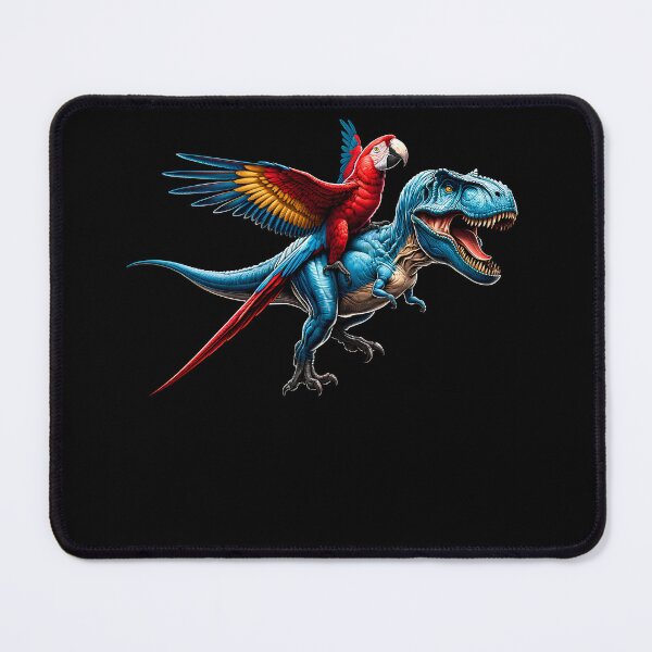 Item preview, Scarlet Macaw Parrot Riding Dinosaur Funny Bird Lover designed and sold by Kimberley King Art  King Art.