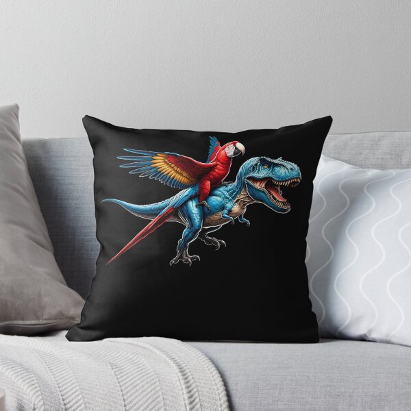Item preview, Scarlet Macaw Parrot Riding Dinosaur Funny Bird Lover designed and sold by Kimberley King Art  King Art.