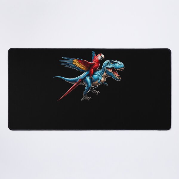 Item preview, Scarlet Macaw Parrot Riding Dinosaur Funny Bird Lover designed and sold by Kimberley King Art  King Art.