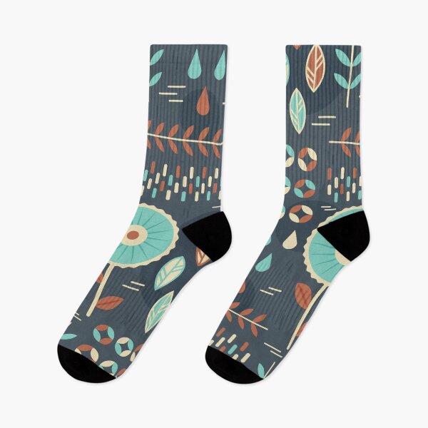 Item preview, Scandinavian pattern, abstract flowers, turquoise retro designed and sold by Mauswohn.