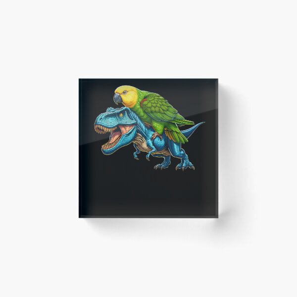 Item preview, Yellow Headed Parrot Riding Dinosaur Funny Bird Lover designed and sold by Kimberley King Art  King Art.